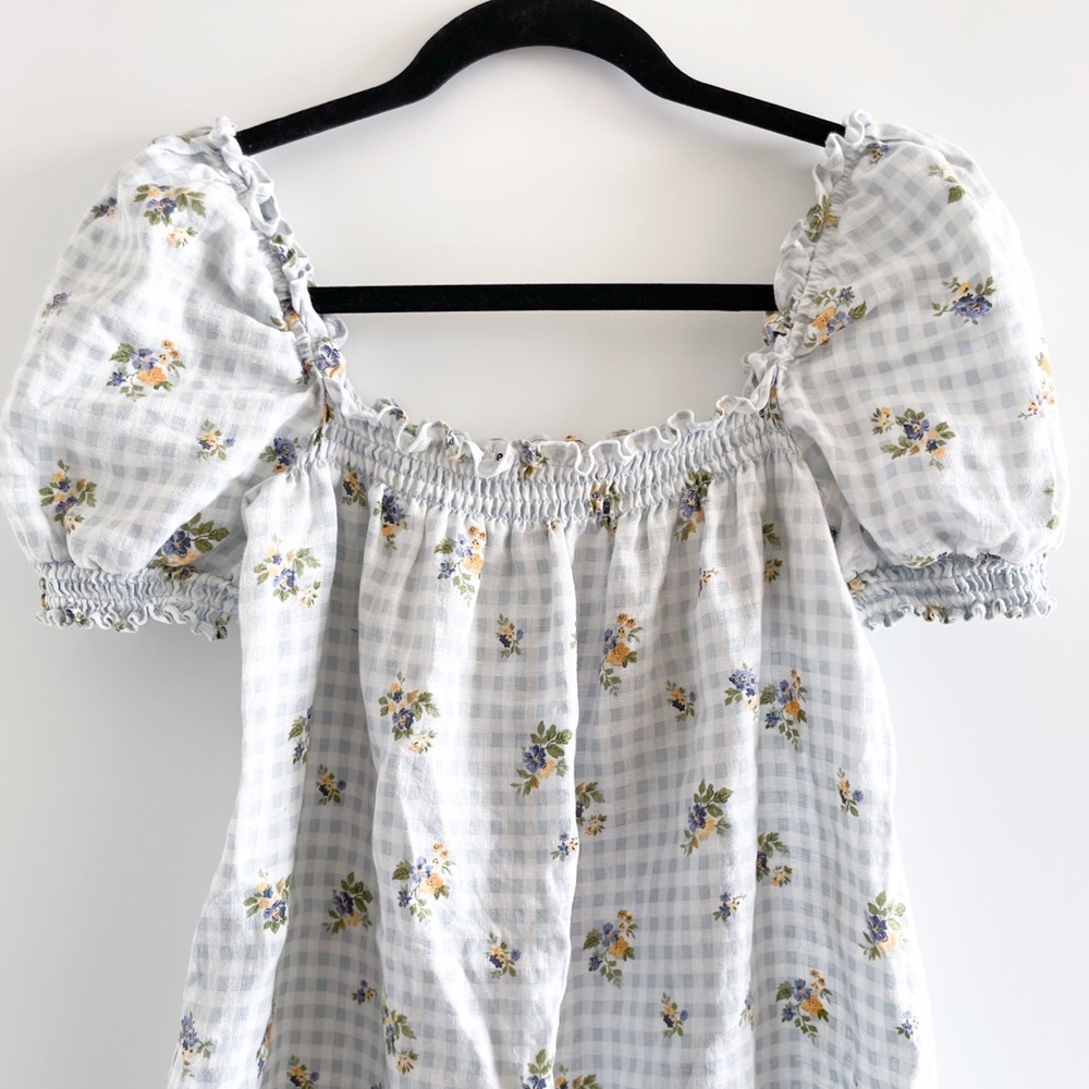 Reformation Blue and Yellow Floral Mini Dress - Picture 13 of 15